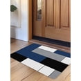 thumbnail image 1 of Navy Blue Black Grey Door Mat&nbsp;Indoor Outdoor Entrance,Non Slip Rug for Kitchen Bathroom Entryway Rug,Modern Irregular Geometric Abstract Washable Doormat Floor Mat 20x31.5 Inch, 1 of 8