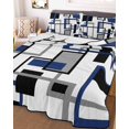 thumbnail image 1 of Navy Blue Black Grey Geometric Twin XL Size Down Alternative Comforter,Lightweight Comforter Quilt Bedding Set with Pillow Shams Middle Century Modern Abstract Art Bed Comforter Duvet Insert 68"x98", 1 of 7