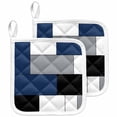 thumbnail image 1 of Navy Blue Black Grey Pot Holders for Kitchen Heatproof Potholder, 2 Pack Modern Irregular Geometric Abstract Hot Pads Multipurpose Oven Pads Cloth Potholders Trivet for Cooking and Baking, 1 of 8