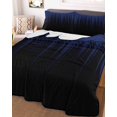 thumbnail image 1 of Navy Blue Black Ombre King Size Down Alternative Comforter, Lightweight Comforter Quilt Bedding Set with Pillow Shams Modern Abstract Striped Gradient All Seasons Bed Comforter Duvet Insert 96"x106", 1 of 7