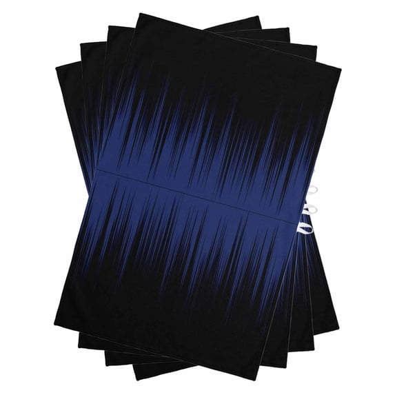 Navy Blue Black Ombre Kitchen Towels Set of 4, Water Absorbent Dish Towel, Modern Abstract Striped Gradient Decorative Hand Towels - Quick Drying Cloth for Cooking Baking, 18x28 Inch