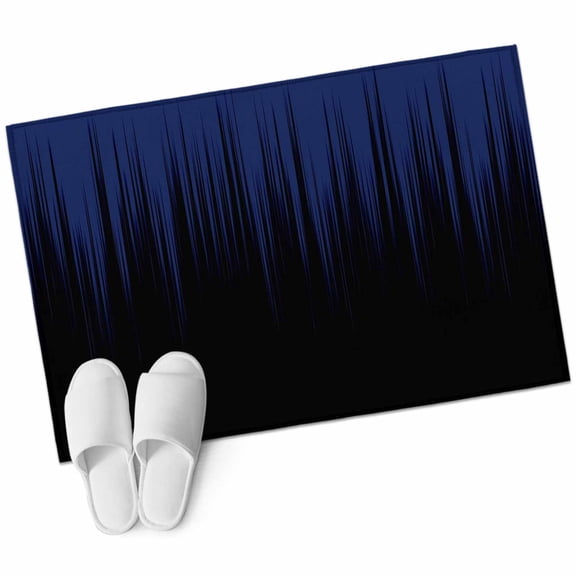 Navy Blue Black Ombre Large Area Rugs for Bedroom Living Room, Soft Non Slip Carpet Bedside Rug, Modern Abstract Striped Gradient Rectangular Floor Cover Kitchen Accent Rug 2'x3' for Office