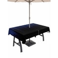 thumbnail image 1 of Navy Blue Black Ombre Outdoor Tablecloth - 60x102 Inch Rectangle Dining Table Cover, Modern Abstract Striped Gradient Waterproof Outdoor Table Cloth with Umbrella Hole & Zipper for Picnic/Patio/Party, 1 of 7
