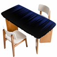 thumbnail image 1 of Navy Blue Black Ombre Table Cloths for 3 Foot Rectangle Tables, Modern Abstract Striped Gradient Patio Waterproof Elastic Fitted Tablecloths, Washable Rectangular Table Cover for Camping, 1 of 8