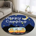 thumbnail image 1 of Navy Blue Black Round Rug 4ft Washable Circle Entryway Rugs Non Slip Cartoon Truck Moon Stars Area Rug Indoor Floor Carpet for Bedroom Kitchen Living Room Home Office Dining Room Nursery, 1 of 7