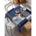 thumbnail image 1 of Navy Blue Black Tablecloth Square Table Cloth 60x60, Waterproof Tablecloth Outdoor Table Cloth, Grey White Patchwork Abstract Geometric Washable Table Cover for Kitchen Dinning Party, 1 of 8