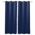 thumbnail image 1 of Navy Blue Blackout Curtains 45 Inches Long, Modern Pure Navy Blue Thermal Insulated Black Out Curtains, Small Darkening Window Curtain Drapes for Cafe Bedroom 42"x45" 2 Panels, 1 of 8