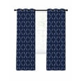 thumbnail image 1 of Navy Blue Blackout Curtains 90 Inches Long for Bedroom, Geometric Leaf Diamond Plaid Abstract Check Thermal Insulated Room Darkening Black Out Window Curtain Panels Grommet Drapes for Living Room, 1 of 8