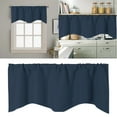 thumbnail image 1 of Navy Blue Blackout Drapes and Valances Short Curtains (52×18In) G,1Pc Curtain,Door Curtain Kitchen Shading Window Curtain Solid Color Pocket Fan Shaped Curtain Short Curtain 52 X 18 Inches, 1 of 9