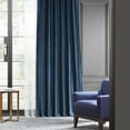 thumbnail image 1 of Navy Blue Blackout Faux Silk Taffeta Curtain (1 Panel), Navy Blue, 50W X 96L, 1 of 6