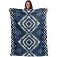 thumbnail image 1 of Navy Blue Blanket Soft Cozy Warm Throw Blanket for Couch, Plush Fuzzy Flannel Fleece Blankets for Sofa, Vintage Tribal Abstract Geometric Tie Dye Art Bed Blankets Lightweight Gifts for Women, 32"x48", 1 of 9