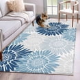 thumbnail image 1 of Navy Blue Blue Gray Sunflowers Area Rugs 4x6 ft Abstract Blooming Floral Washable Rug Non Slip Indoor Carpet Absorbent Floor Mat for Living Room Bedroom Dining Room, 1 of 9