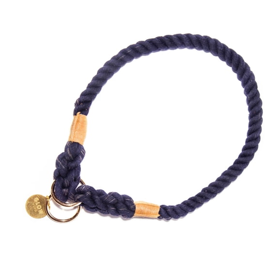 Navy Blue Boho Chic Style Slip Collar