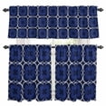 thumbnail image 1 of Navy Blue Boho Kitchen Curtains Sets for Windows 24 Inch Length, Farmhouse Abstract Floral Aesthetic Rod Pocket Window Treatments Tier Curtains and Valances Set for Bedroom/Bathroom, 1 of 8