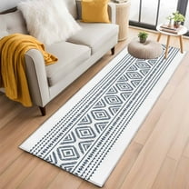 Navy Blue Boho Kitchen Runner Rug 2x6 Washable Runners for Hallway Non Slip Vintage Southwestern Geometric Stripes Large Area Rug Indoor Floor Carpet for Bathroom Laundry Entryway Bedroom Living Room