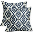 thumbnail image 1 of Navy Blue Boho Pillow Covers 16x16 Inch Set of 2, Bohemian Geometric Pattern Modern Abstract Decorative Throw Pillow Cases Cushion Covers Summer Decoration Gift Farmhouse Sofa Couch Bed Decor, 1 of 6