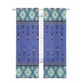 thumbnail image 1 of Navy Blue Boho Sheer Curtains 63 Inch Length 2 Panels Set for Living Room/Bedroom, Vintage Ethnic Tribe Abstract Art Retro Kitchen Curtains Grommet Semi-Sheer Curtains Window Treatments 42"x63"x2, 1 of 7