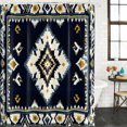 thumbnail image 1 of Navy Blue Boho Waterproof Shower Curtain, Stall 36"x72" Washable Polyester Fabric Shower Curtains for Bathroom, Ethnic Art Geometric Southwestern Decorative Bathtub Curtain Sets with Hooks, 1 of 9