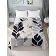 thumbnail image 1 of Navy Blue Botanical California King Size Flat Sheet, Wrinkleproof & Fadeproof Cooling Flat Bed Sheet Only, Tropical Palm Leaves Retro Breathable Soft Bedding Top Sheets 108 x 98 Inches, 1 of 8