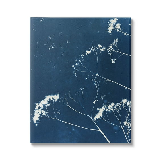 Navy Blue Botanical Sprouts Botanical & Floral Graphic Art Gallery Wrapped Canvas Print Wall Art