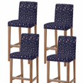 thumbnail image 1 of Navy Blue Botanical Wildflowers Bar Stool Covers - Stretch Dining Chair Covers Set of 4, Rustic Floral Bar Chair Cover Removable Counter Stool Pub Chairs Slipcovers Protectors for Kitchen/Cafe, 1 of 9