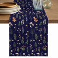 thumbnail image 1 of Navy Blue Botanical Wildflowers Table Runner 70 Inches Long, Rustic Floral Cotton Linen Table Runners Dresser Scarves, Decorative Fabric Tabletop Scarf Furniture Cover for Home Dinner Party 13"x70", 1 of 9