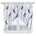 thumbnail image 1 of Navy Blue Branches Birds Swag Valances for Windows, Kitchen Window Curtains Over Sink, Abstract Forest Silhouettes Window Treatment Curtains for Living Room/Bedroom Curtains 2 Panel Sets 36"x45", 1 of 8