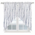thumbnail image 1 of Navy Blue Branches Swag Curtains for Kitchen/Bedroom/Living Room, Modern Abstract Art Forest Silhouettes Scalloped Curtains 63 Inch Long, Window Swag Topper Curtains Valances 2 Panels Set 36"x63", 1 of 8