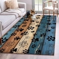 thumbnail image 1 of Navy Blue Brown Area Rug 3x5 Washable Rug Non Slip Rustic Farmhouse Dog Paw Vintage Large Area Rug Indoor Floor Carpet for Entryway Bedroom Kitchen Living Room Home Office Dining Room Nursery, 1 of 8