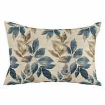 Navy Blue Brown Botanical Throw Pillow Cover 12 x 20 Inch Decorative Pillow Cover Retro Elegant Palm Leaves Lumbar Pillowcase Seasonal Rectangle Cushion Case for Couch Sofa Bed Living Room