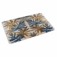 thumbnail image 1 of Navy Blue Brown Doormat Outdoor Entrance 24"x36", Vintage Elegant Botanical Palm Leaves Absorb Moisture Dirt Door Mats, Non-Slip Rubber Backing Floor Mats Indoor, Low-Profile Front Door Rugs, 1 of 9