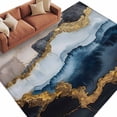 thumbnail image 1 of Navy Blue Brown Large Area Rugs for Bedroom Living Room, Soft Non Slip Carpet Bedside Rug, Luxury Modern Art Abstract Rectangular Floor Cover Kitchen Accent Rug 5'x7' for Dining Room/Office, 1 of 9