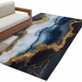 thumbnail image 1 of Navy Blue Brown Large Area Rugs for Bedroom Living Room, Soft Non Slip Carpet Bedside Rug, Luxury Modern Art Abstract Rectangular Floor Cover Kitchen Accent Rug 4'x6' for Dining Room/Office, 1 of 8