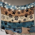 thumbnail image 1 of Navy Blue Brown Large Tapestry for Bedroom Wall Hanging Tapestry, Rustic Farmhouse Dog Paw Vintage Ceiling Backdrop Tapestries Poster Blanket Wall Decor for Teens Room Living Room Dorm 85" x 90", 1 of 8