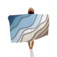 thumbnail image 1 of Navy Blue Brown Ombre Beach Towels Oversized Super Absorbent, Modern Geometric Abstract Cream Lightweight Bath Towel Quick Dry Sets For Bathroom/Pool/Rv Camping/Beach Play/Gym Room/Picnic 35"x70", 1 of 8
