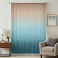 thumbnail image 1 of Navy Blue Brown Ombre Sheer Curtains 45 Inches Long, Teal Gradient Color Modern Abstract Light Filering Curtains, Breathable Simi Curtain Privacy Drapes for Kitchen Bathroom Small Window Treatment, 1 of 9