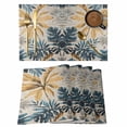 thumbnail image 1 of Navy Blue Brown Placemats Set of 12 Rustic Tropical Botanical Palm Leaves Place Mats Indoor Wipeable Table Mats Washable Cloth Dining Table Placemats for Kitchen Holiday Party Home Decor 13x19 Inch, 1 of 9