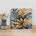 thumbnail image 1 of Navy Blue Brown Wall Art Painting on Canvas, Tropical Palm Leaves Vintage Canvas Art Home Prints Wall Art Framed Modern Artwork for Living Room Bedroom Wall Decor 8x8in, 1 of 9