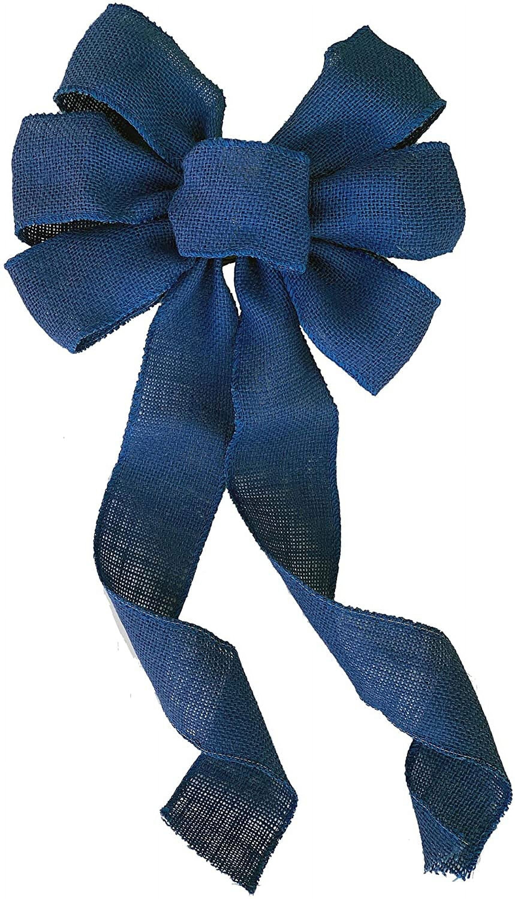 Navy blue burlap ribbon sale