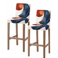 thumbnail image 1 of Navy Blue Burnt Orange Bar Stool Covers Set of 2, Modern Boho Art Geometric Stretch Washable Bar Chair Covers with Backs, Removable Pub Counter Height Chair Cover for Kitchen Dining Room Cafe, 1 of 7