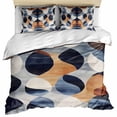 thumbnail image 1 of Navy Blue Burnt Orange Bedding 3 Piece Duvet Cover Set California King, Retro Abstract Geometric Soft Microfiber Comforter Cover with Zipper Closure & Pillowcases, Wrinkle & FadeResistant Quilt Cover, 1 of 9