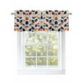 thumbnail image 1 of Navy Blue Burnt Orange Botanical Curtain Valances for Windows, Vintage Leaves Kitchen Valance Window Treatment, Light Filtering Block Curtains for Bathroom/Bedroom/Living Room 54'' x 18'', 1 of 9