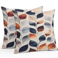 thumbnail image 1 of Navy Blue Burnt Orange Botanical Outdoor Pillow Covers, Waterproof Decorative Throw Pillowcases Set of 2, Vintage Leaves Couch Cushion Cases with Zipper for Outside Patio Garden Sofa 20"x20", 1 of 9