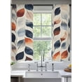 thumbnail image 1 of Navy Blue Burnt Orange Botanical Sheer Curtains for Living Room Bedroom Vintage Leaves Sheer Curtains 72 Inch Long 2 Panels Set Light Filtering Curtain Window Treatments Drapes for Dining Room, 1 of 6