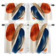 thumbnail image 1 of Navy Blue Burnt Orange Kitchen Curtains Sets for Windows 24 Inch Length, Retro Geometric Modern Rod Pocket Window Treatments Tier Curtains and Valances Set for Bedroom/Bathroom, 1 of 8