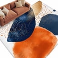 thumbnail image 1 of Navy Blue Burnt Orange Large Area Rugs for Bedroom Living Room, Soft Non Slip Carpet Bedside Rug, Artwork Geometric Contemporary Rectangular Floor Cover Kitchen Accent Rug 8'x10' for Office, 1 of 9