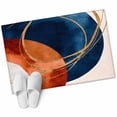 thumbnail image 1 of Navy Blue Burnt Orange Large Area Rugs for Bedroom Living Room, Soft Non Slip Carpet Bedside Rug, Boho Art Modern Geometric Rectangular Floor Cover Kitchen Accent Rug 2'x3' for Dining Room/Office, 1 of 9