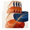 thumbnail image 1 of Navy Blue Burnt Orange Placemats for Dinning Table Set of 4, Geometric Modern Boho Art Burlap Kitchen Place Mats Waterproof Cloth Table Mats, Indoor Outdoor Placemats Easy Clean Dinner Decor, 1 of 8