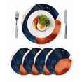 thumbnail image 1 of Navy Blue Burnt Orange Round 15 Inch Placemats Set of 4, Boho Artwork Geometric Modern HeatResistant Non Slip Place Mats for Dining Table, Wipeable Braided Kitchen Table Mats for Housewarming, 1 of 9