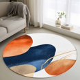 thumbnail image 1 of Navy Blue Burnt Orange Round Area Rug 4 FT, Non Slip Indoor Outdoor Rug, Modern Retro Geometric Boho Washable Soft Circular Carpet Non-Shedding Floor Mat for Coffee Table Nursery Foyer Balcony, 1 of 8